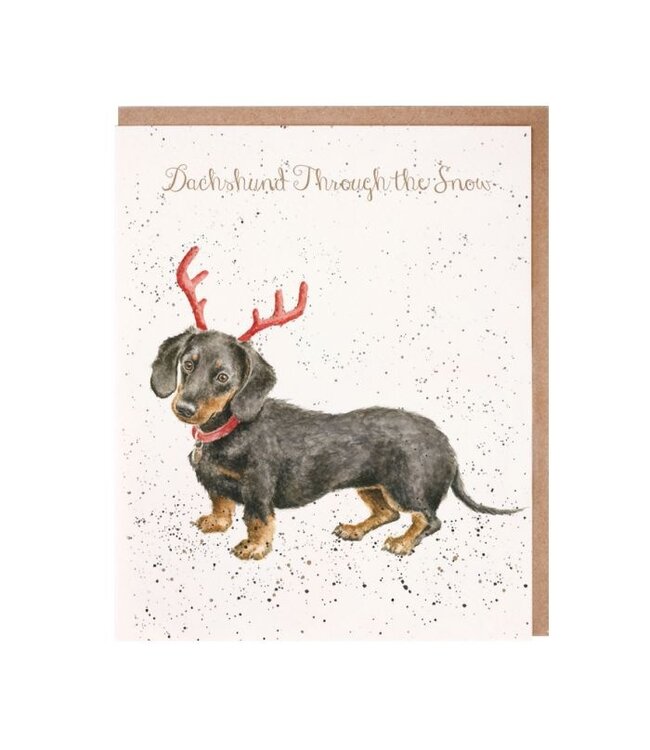 Wrendale Designs Dachshund through the Snow card