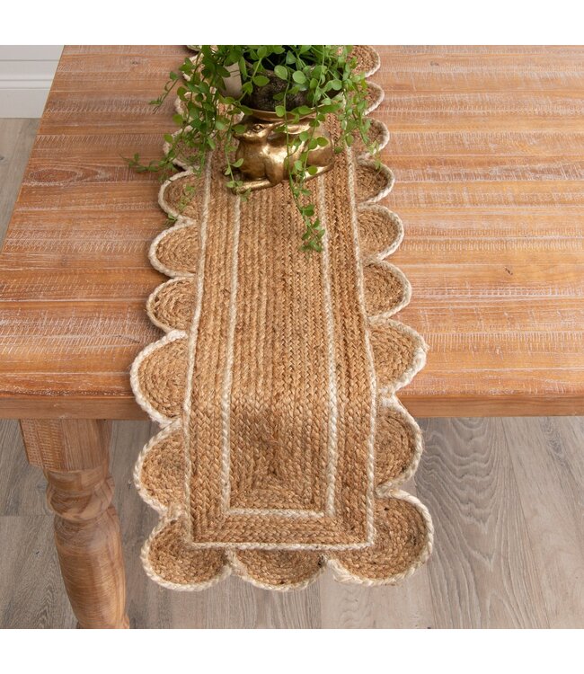 Audrey's Handmade Scalloped Jute Table Runner