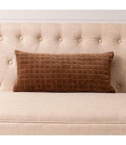 Audrey's Quilted Velvet Lumbar Pillow, Coffee