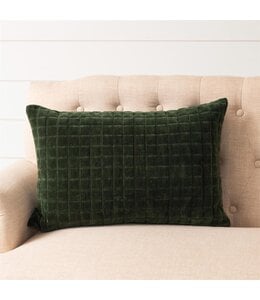 Audrey's Quilted Velvet, Forest Green Pillow