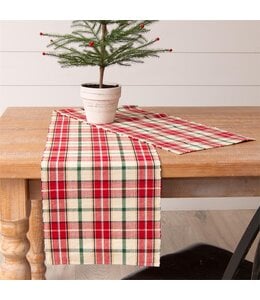 Audrey's Red Christmas Plaid Table Runner