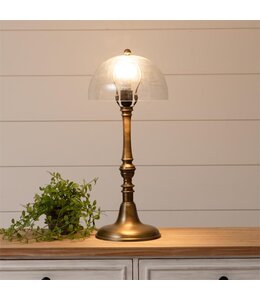 Audrey's Vintage Inspired Gold Lamp with Glass Shade