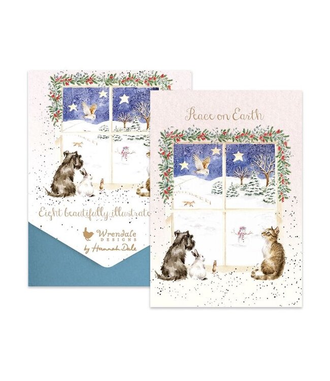 Wrendale Designs Joy to the World Cat and Dog Christmas Card Pack