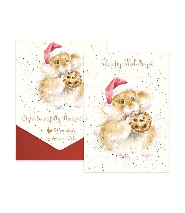 Wrendale Designs Christmas Cookie hamster Christmas card pack