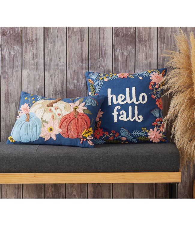 Hello Fall Embroidered Pillow