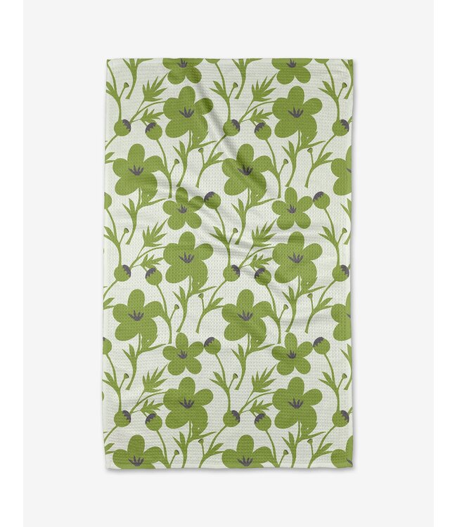 Geometry Blooming Blossoms Tea Towel