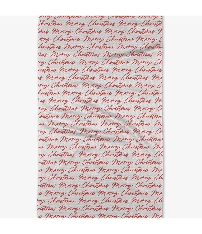 Geometry Christmas Greeting Luxe Hand Towel