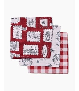 Geometry Christmas Santa Dishcloth Set