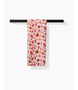 Geometry Fall Leaves Tea Towel