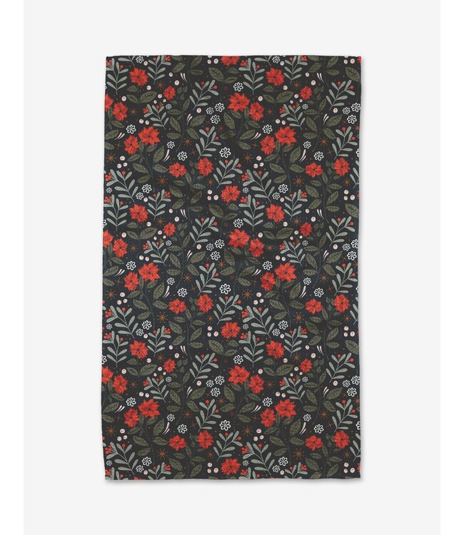 Geometry Holiday Floral Tea Towel