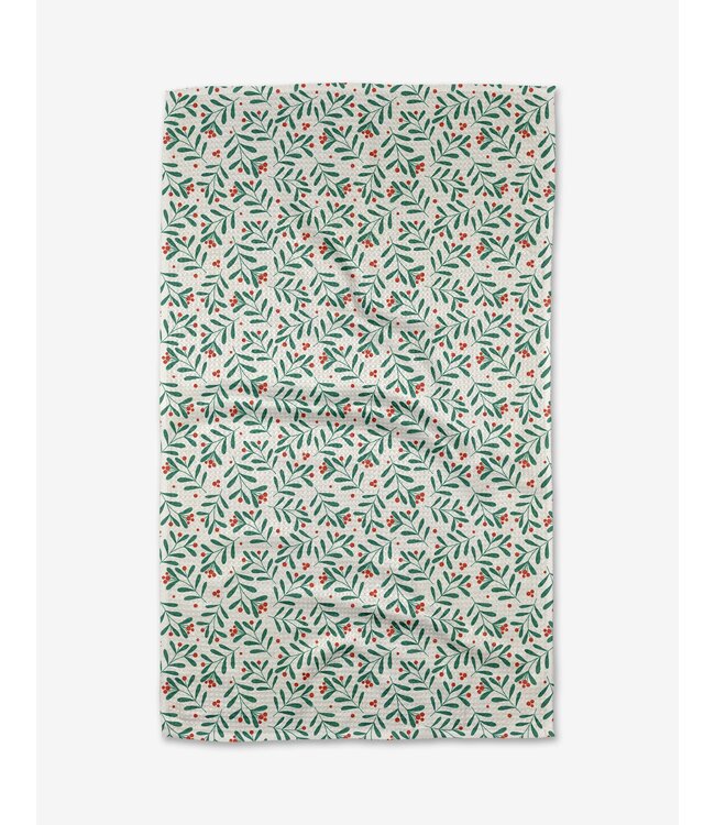 Geometry Merry Berry Cherry Red Tea Towel