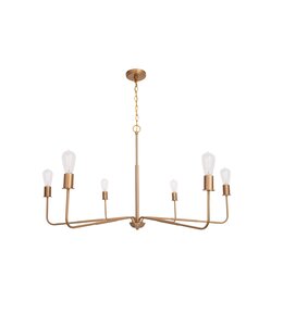 Radiant 6-Light Modern Traditional Gold Chandelier