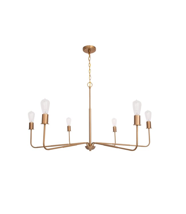 Radiant 6-Light Modern Traditional Gold Chandelier