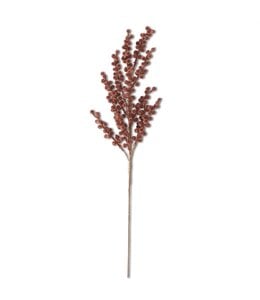 K&K Interiors Brown Flocked Berry Stem (28 Inch )