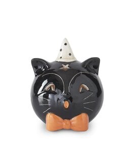 K&K Interiors Ceramic LED Black Cat Head