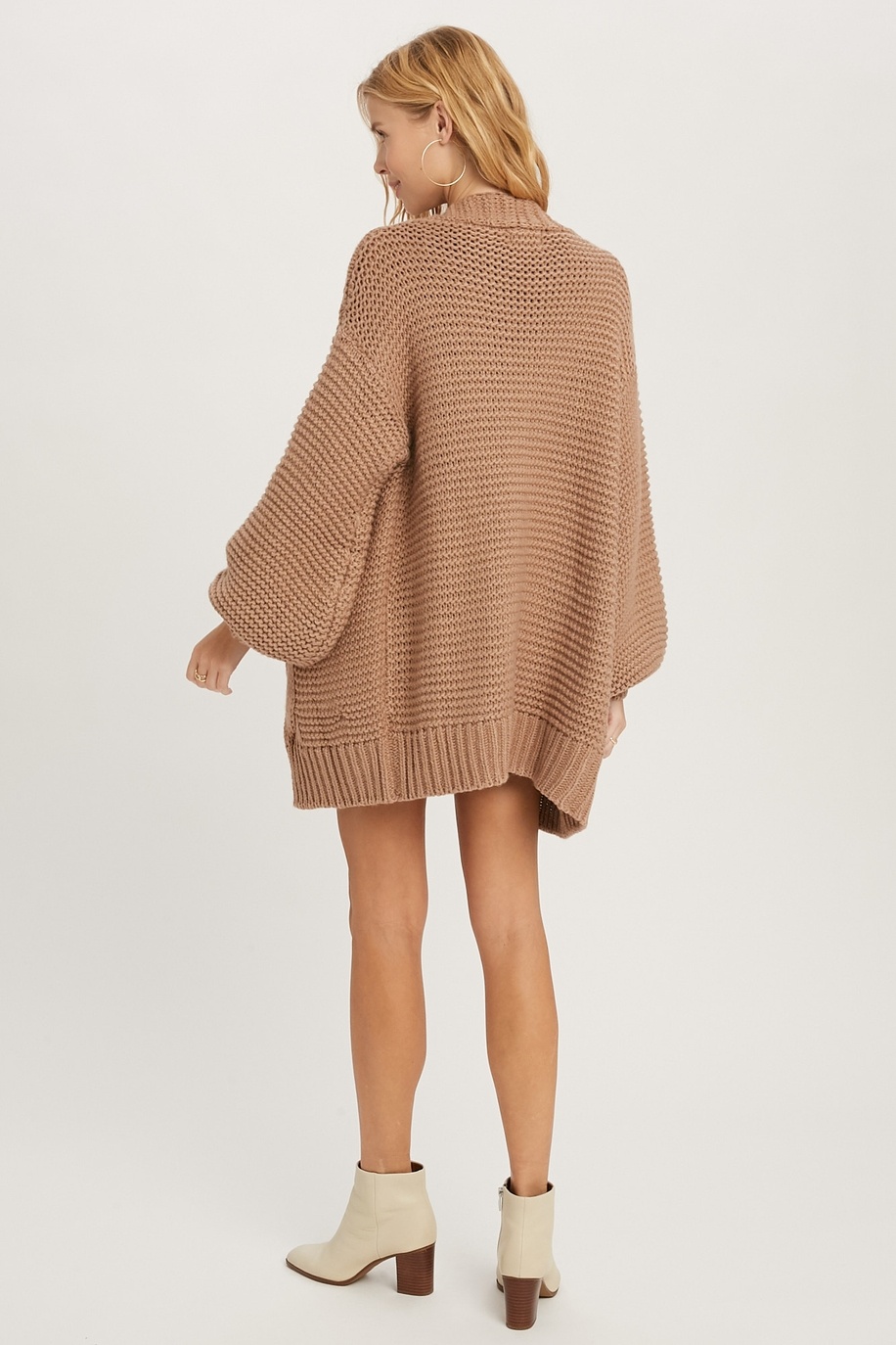 Saodimallsu Womens Oversized Cardigans Long Lantern Sleeve