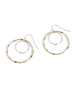 Whispers Wavy Double Hoop - Mixed Metal Earrings