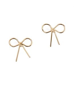 Whispers Gold Ribbon Stud Earrings