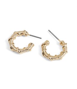 Whispers Gold Rope Hoop Stud Earrings