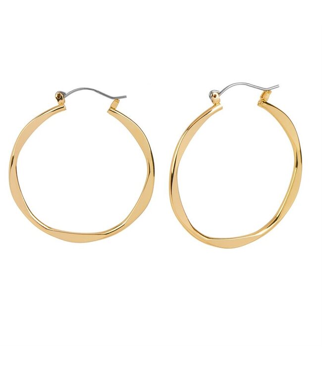 Whispers Gold Wavy Hoop Earrings