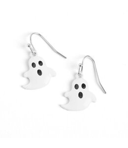 Whispers Halloween Enamel Ghost Dangle Earrings
