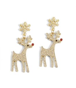 Whispers Holiday Rudolph Reindeer Christmas Earring