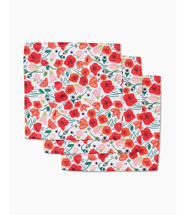 Geometry Poppy Power Dishcloth Set