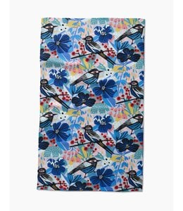 Geometry Birds and Berries Tea Towel