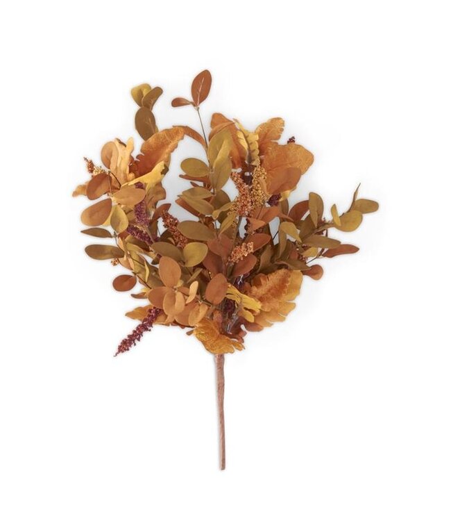 K&K Interiors Rust & Brown Eva & Silk Leaves Bush