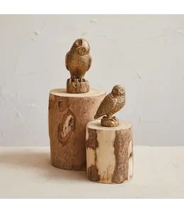 Creative Co-Op Small Resin Owl, Gold Finish