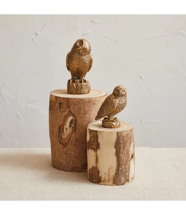 Creative Co-Op Small Resin Owl, Gold Finish