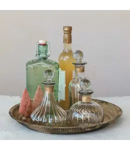 Creative Co-Op Blown Glass Fluted Decanter
