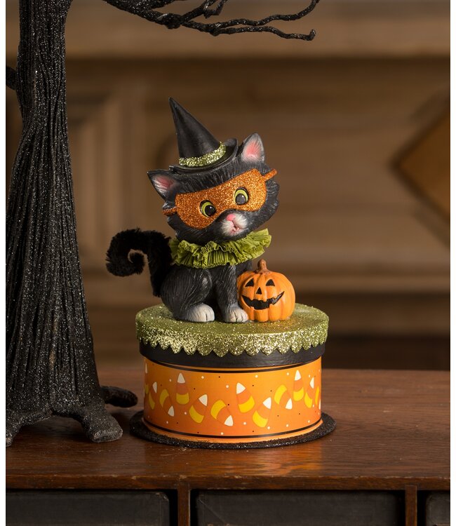 Bethany Lowe Designs Halloween Kitty Binks On Box