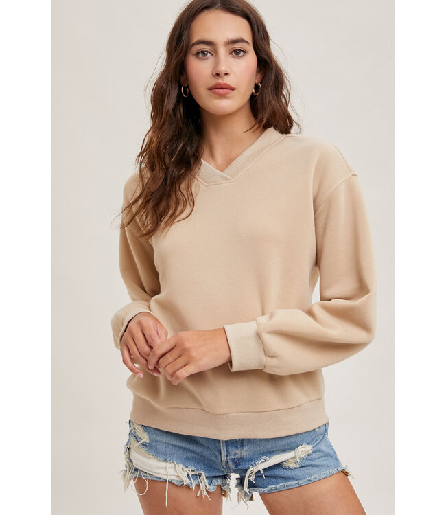 Bluivy V-Neck Oversized Sweatshirt