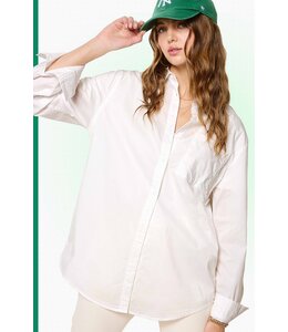 Oversized Button Down Basic Poplin Shirts