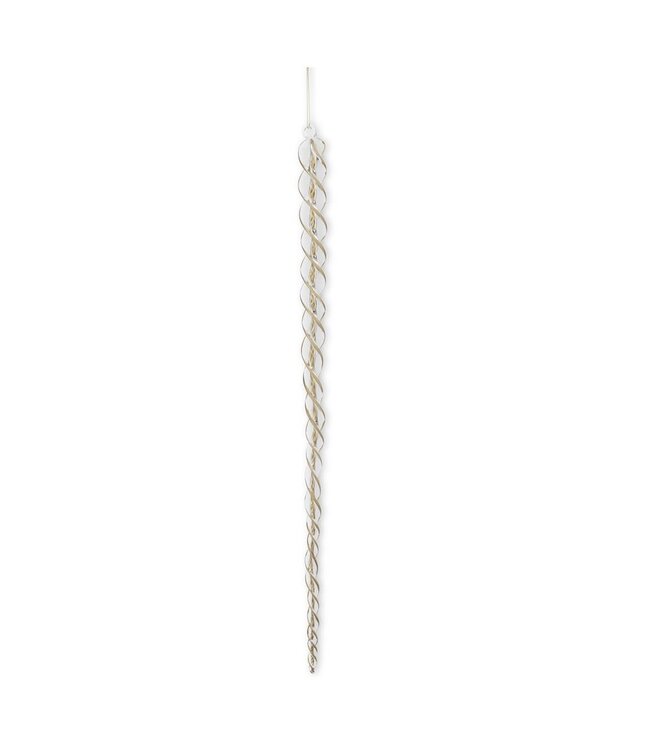 K&K Interiors Gold & Clear Glass Flat Spiral Icicle Ornament