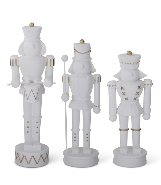 K&K Interiors Small White Resin Nutcracker