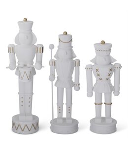 K&K Interiors Medium White Resin Nutcracker