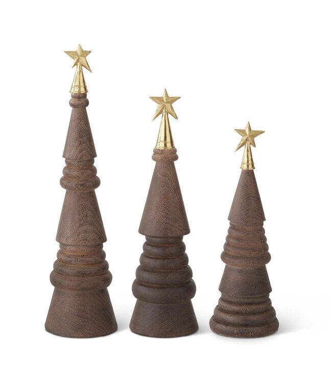 K&K Interiors Medium Brown Resin Woodgrain Christmas Tree