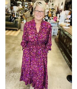 Oddi Bohemian Print Tired Maxi Dress