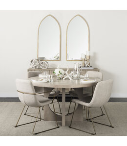 Mercana Liesl Barely Gray Finished Wood Round Dining Table