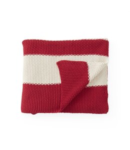 K&K Interiors Red & Cream Striped Throw Blanket