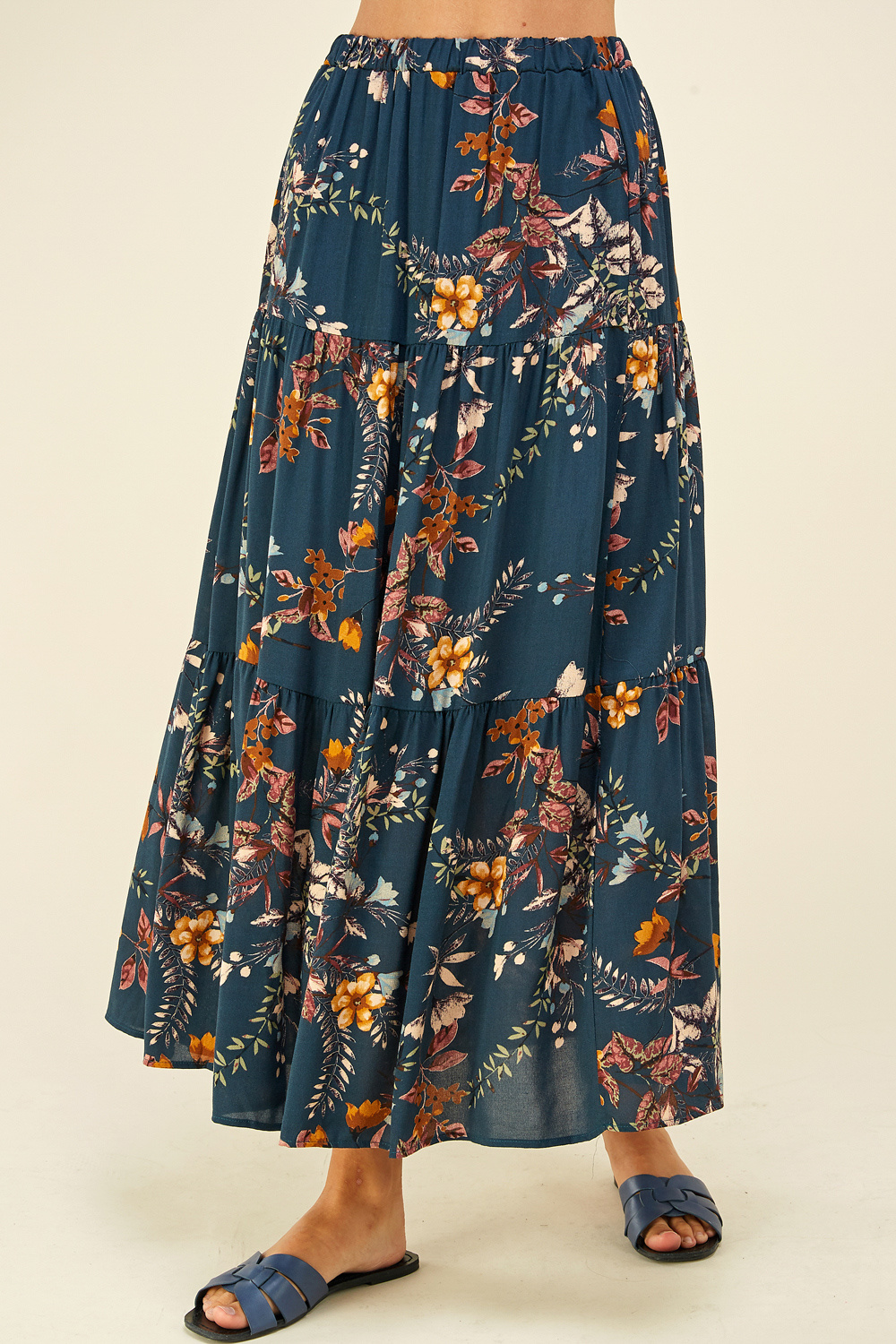 【OVERDUEFLAIR】LAYERED FLOWER SKIRT_MINT zucca Flower Print See-Through Layered Skirt Size M(K-138988