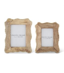 K&K Interiors Large  Scalloped & Gold Edge Photo Frame