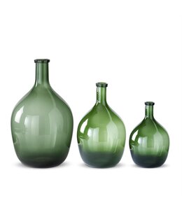 K&K Interiors Medium Green Glass Long Neck Vase