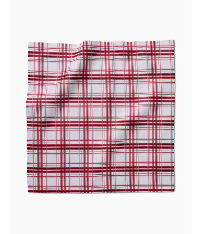 Geometry Candy Cane Plaid Dinner Napkin Set