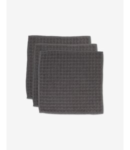 Geometry Waffle Washcloth Set - Charcoal