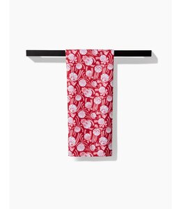 Geometry Holiday Bells Bows Tea Towel