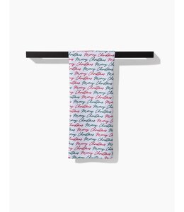 Geometry Merry Christmas Greetings Tea Towel