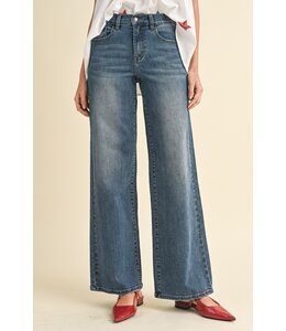 anniewear Comfort Stretch High Rise Wide Leg Jeans